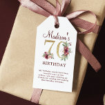 70th Birthday Burgundy Gold Floral Personalised Gift Tags<br><div class="desc">Luxury 70th Birthday Burgundy Gold Floral design. Matching products can be found in Burgundy Gold Birthday collection.</div>