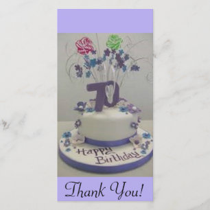 70th Birthday Cake Thank You Card