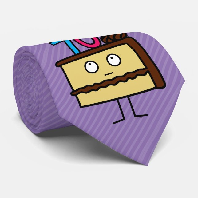 70th Birthday Cake with Candles Tie (Rolled)