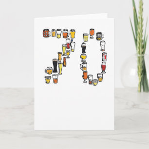70th birthday card, beer card