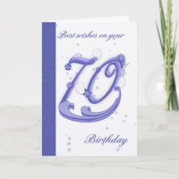 70th Birthday Card, best wishes