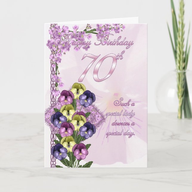 70th Birthday Card For A Special Lady (Front)