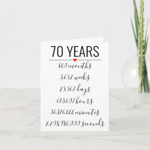 70th Birthday Card, milestone, retirement Invitation