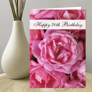 70th Birthday Card - Roses for 70 Year