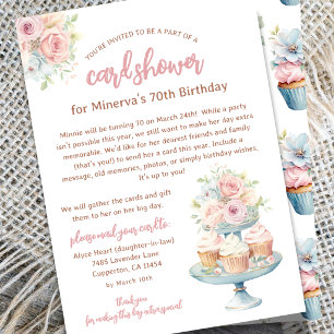 70th Birthday Card Shower by Mail Invitation