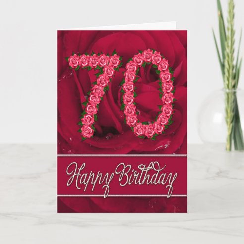 A 70th Rose Birthday Cards | Zazzle.co.nz