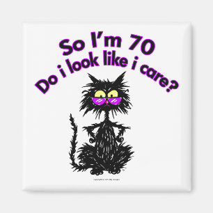 70th Birthday Cat Gifts Magnet