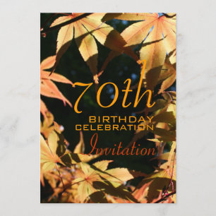 70th Birthday Celebration Autumn Custom Invitation