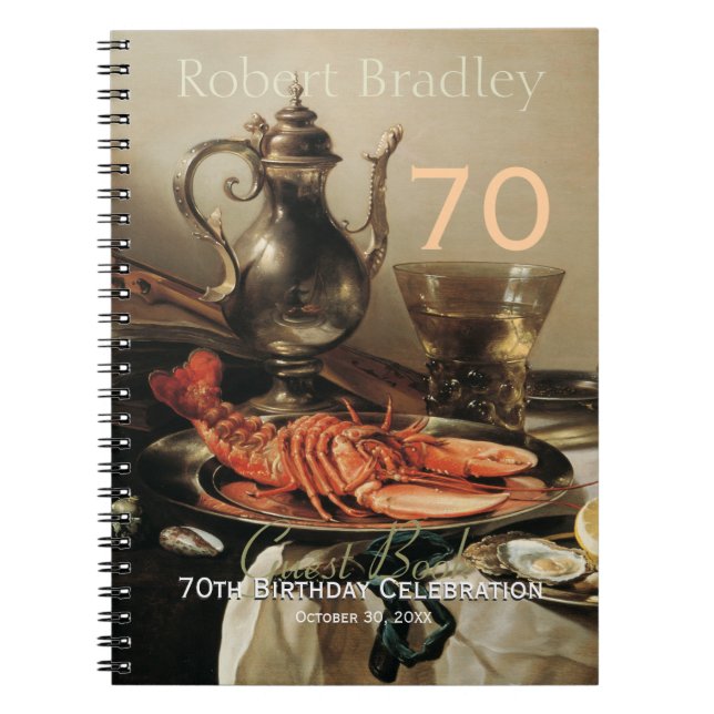 70th Birthday Celebration Customisable Guest Book (Front)