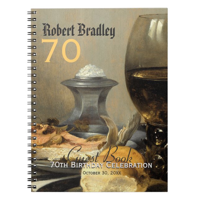 70th Birthday Celebration Customisable Guest Book (Front)