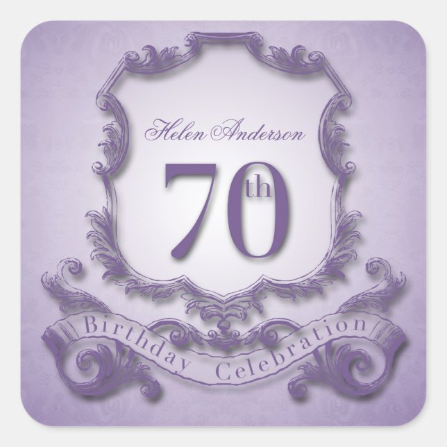 70th Birthday Celebration Personalised Stickers (Front)
