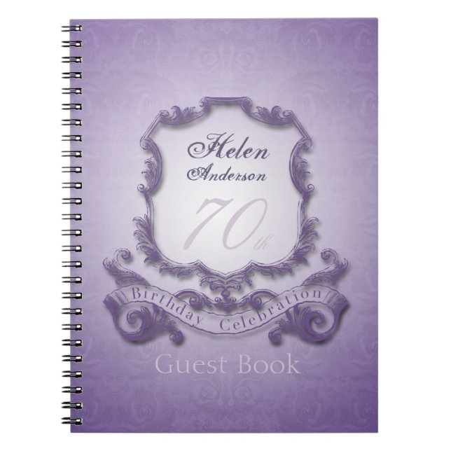 70th Birthday Celebration Vintage Frame Guest Book (Front)