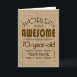 70th Birthday Celebration World Best Fabulous Card<br><div class="desc">Celebrate the milestone birthday of your favourite senior citizen with this fun gift reminding them of how fabulous they are. Customise with names,  initials or other text.</div>