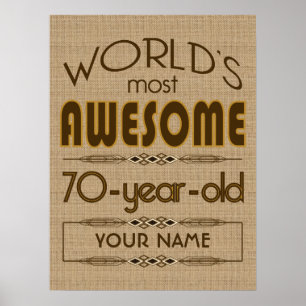 70th Birthday Celebration World Best Fabulous Poster