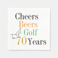 70th Birthday Cheers and Beers Golf Minimal
