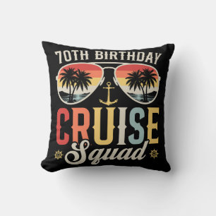 70TH Birthday Cruise Squad Family Matching Cushion