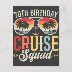 70TH Birthday Cruise Squad Family Matching Postcard