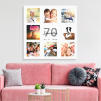 70th birthday custom photo collage white monogram