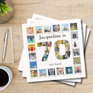 70th Birthday Design Your own Photo Collage Napkin