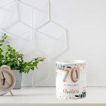 70th Birthday eucalyptus greenery glitter Coffee Mug<br><div class="desc">For an elegant 70th birthday party.  Decorated with eucalyptus greenery and faux glitter,  sparkles.  Number 70 is written with a balloon style font. Personalise and add a name and date.</div>