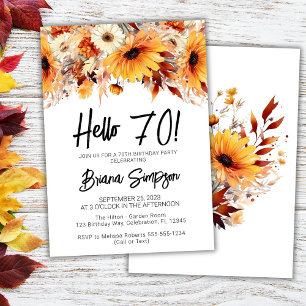 70th Birthday Fall Floral Invitation