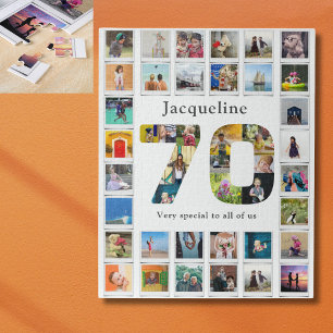 70th Birthday Family Photo Template Jigsaw Puzzle