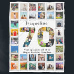 70th Birthday Family Photo Template Large Fleece Blanket<br><div class="desc">Make that birthday gift a very special memories keepsake with this large wonderful photo blanket. Add your favourite images to create a heartfelt and touching present.</div>