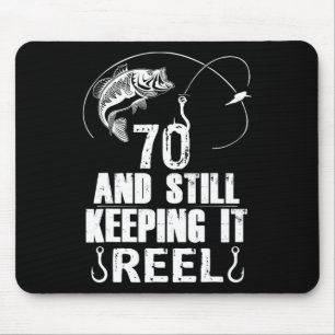 70th Birthday Fishing 70 Years Old Fisherman Gift Mouse Pad