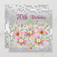 70th Birthday Floral Display & Diamonds