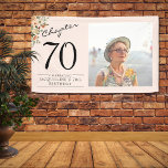 70th Birthday Floral Pink Photo Banner<br><div class="desc">Celebrate your loved one's birthday in style with a floral birthday banner featuring their favourite photo. Discover how this high-quality,  customisable banner can elevate any birthday celebration and create a lasting impression for the birthday honoree.</div>