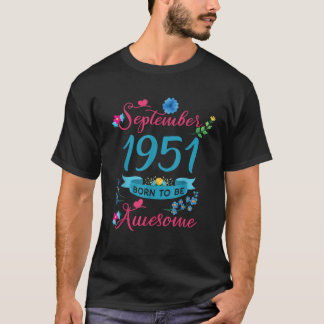 70th Birthday Floral Shirt For Women Born In Septe