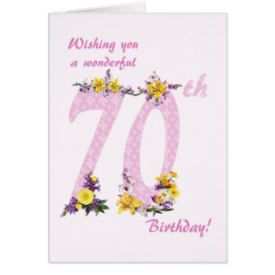 70th Birthday Flower Decorated Numbers