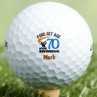 70th Birthday For Friend – 70 Years Trendy Blue Golf Balls