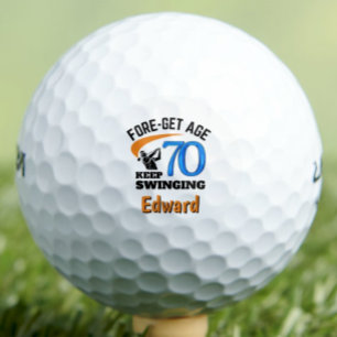 70th Birthday For Uncle – 70 Years Bold Blue Gift Golf Balls