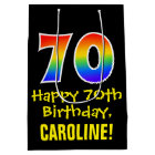 70th Birthday: Fun, Bold, Colourful, Rainbow "70"