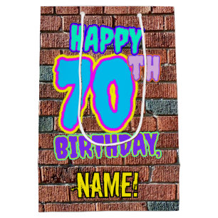 70th Birthday: Fun, Urban Graffiti Inspired Look Medium Gift Bag