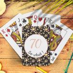 70th Birthday Funny 70 so what Motivational Playing Cards<br><div class="desc">These playing cards come with a flower pattern and are perfect for someone celebrating the 70th birthday. They come with a funny and motivational quote 70 so what, and are perfect for a person with a sense of humour. The playing cards have a nice floral pattern with pink and yellow...</div>