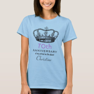 70th Birthday Funny I am a Queen Ringer Tee