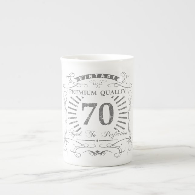 70th Birthday Gag Gift Bone China Mug (Front)