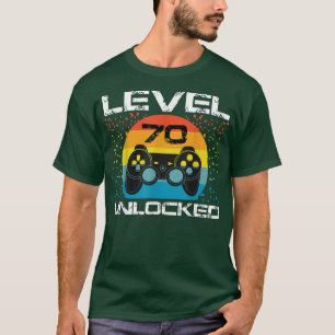 70th Birthday Gamer Party Level 70 Unlocked Funny T-Shirt