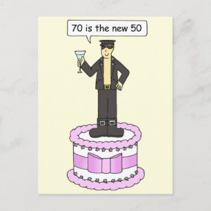 70th Birthday Gay Cartoon Humour For HIm Postcard