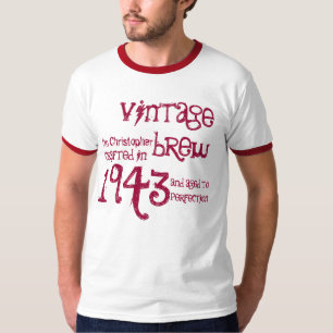 70th Birthday Gift 1943 Vintage Brew Name For Him T-Shirt
