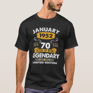 70Th Birthday Gift 70 Years Old Awesome Since Janu T-Shirt
