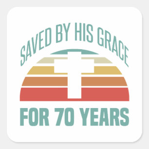 70th Birthday Gift For Christians Square Sticker