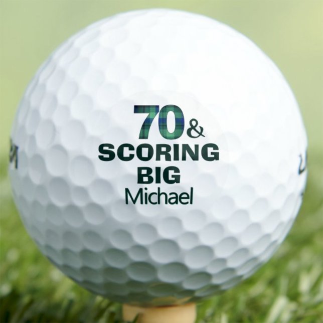 70th Birthday Gift for Dad Scoring Big Custom Golf Balls (Creator Uploaded)