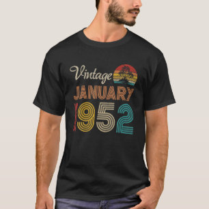 70Th Birthday Gifts Vintage January 1952 70 Years T-Shirt