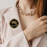 70th birthday gold music notes on stylish black<br><div class="desc">Black background with faux gold music notes for a 70th birthday party. With a faux gold frame. Templates for age and name.  The name is written in a hand-lettered style script.  Golden letters and number.</div>