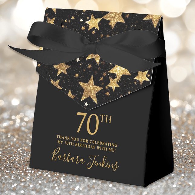 70th Birthday Gold Stars Thank You  Favour Box (Creator Uploaded)