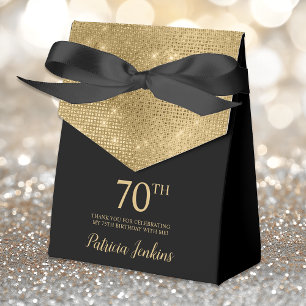70th Birthday Gold Thank You Favour Box