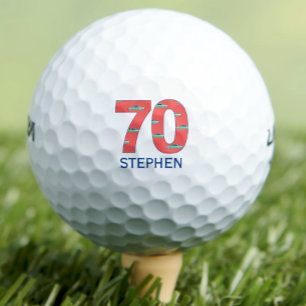70th birthday golf balls 70 years cars initials